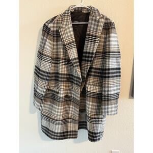 Express Plaid Recycled Wool Coat